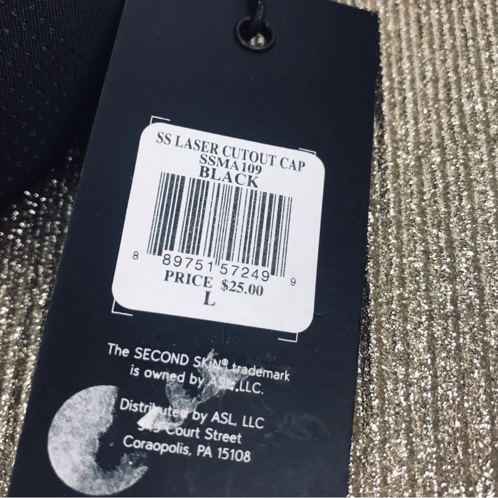 NWT: SECOND SKIN- Ball Cap/ Hat - Black- Adjustable - Picture 6 of 7